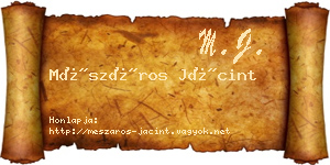Mészáros Jácint névjegykártya
